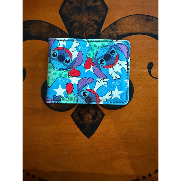 Buckle-Down Other - Buckle-Down Disney Stitch Holiday Bifold Wallet Blue Naughty Star Print Lilo
